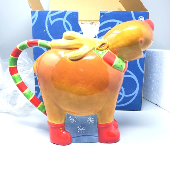 Department 56 Ceramic Red-Nose Reindeer Pitcher - Picture 1 of 11